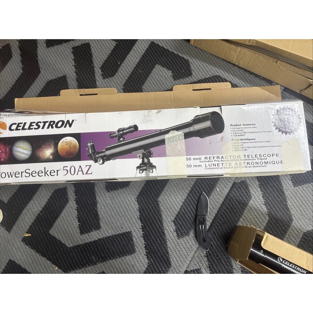 Celestron Power Seeker 50‎ AZ Telescope With Accessories (L) S#509